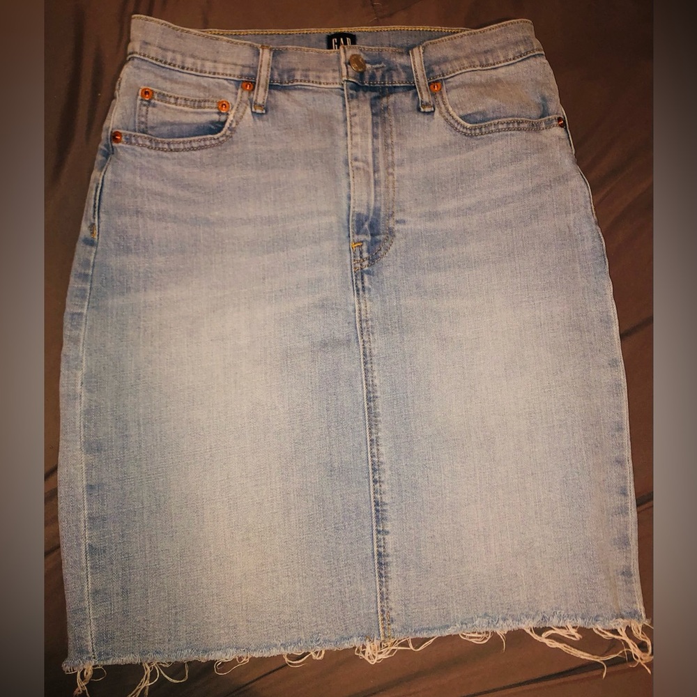 Light Blue Gap Denim Skirt - Classic High-Rise Spring of 2019